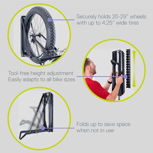 Black Pivot Bike Storage Rack Wall Mount by Delta - Swivels 150° for Indoor Bike Organization