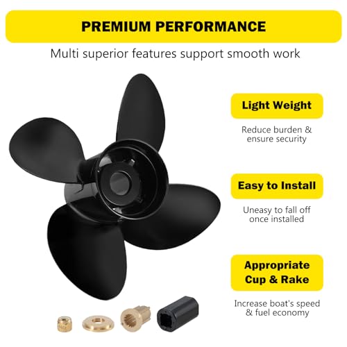 14 Inch Aluminum Boat Propeller for Mercury 135-300HP - Right Rotation, 19 Pitch