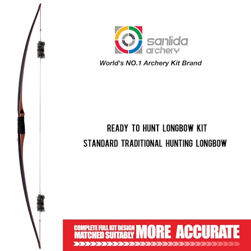 Sanlida Royal X8 68" Longbow - 50 lbs Traditional Wooden Hunting Bow for Adults, RH