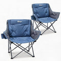 Portal 32" Wide Oversized Folding Camping Chair with Thick Padding - Blue, 2 Pack