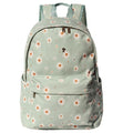 Corduroy Travel Backpack with Floral Matcha Daisy Print Waterproof & Spacious