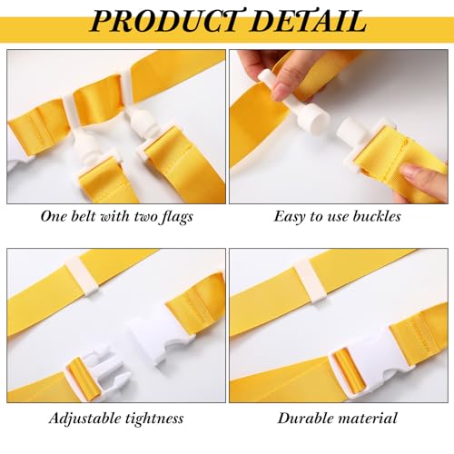 Peryiter Player Flag Football Belt Yellow 24 - Adjustable Flag Football Gear