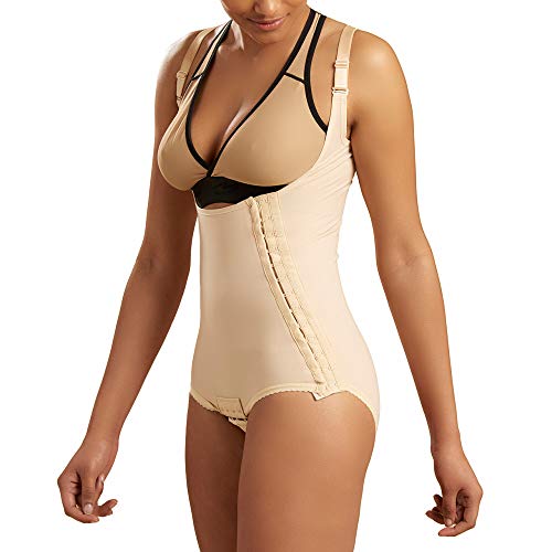 Recovery Panty-Length Post-Surgical Compression Girdle - High Back, Adjustable Bikini, Beige / Medium