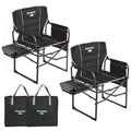 SUNNYFEEL Black Oversized Camping Director Chair with Side Table & Dual Pack