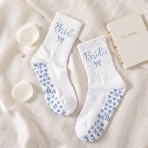 Bride Crew Socks Non Slip Wifey Wifey Bride to Be Gifts White Cotton Wedding Socks