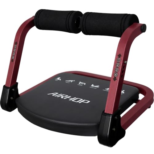 AIRHOP Red Ab Machine 4-Speed Auto Rebound Sit Up Abdominal Trainer Home Gym