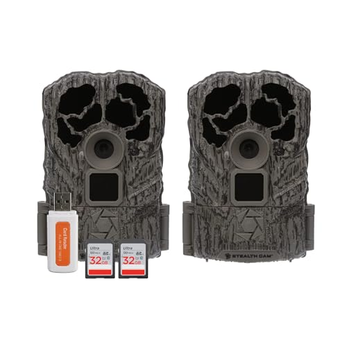 2-Pack Stealth Cam Browtine 16MP Trail Camera Bundle with SD Cards & Card Reader