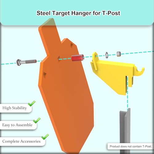 BLANCOHABIL 10x16 Inch 1/2" Thick AR500 Steel Shooting Target with T-Post Hanger