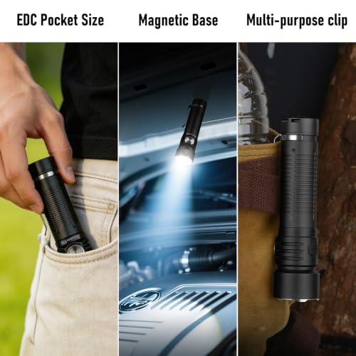 High Lumens Tactical LED Flashlight 5000LM with 7 Modes & USB-C Rechargeable