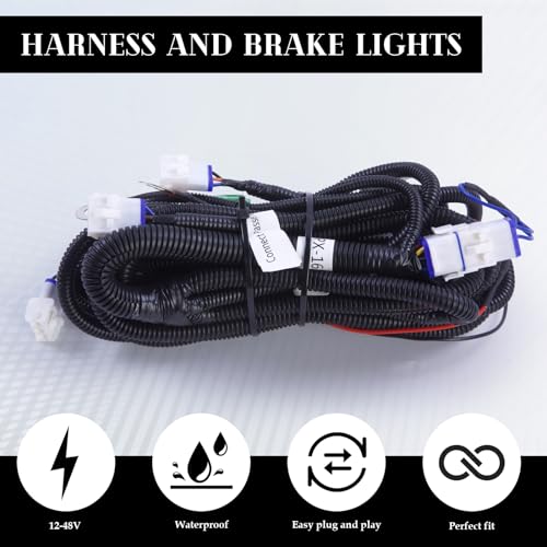 VPAHub 48V Club Car DS LED Light Kit with 2 Headlights & Taillights, Wiring Harness