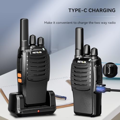 Retevis H777 Walkie Talkies for Adults with Clear Audio, Flashlight, USB-C (No Screen)
