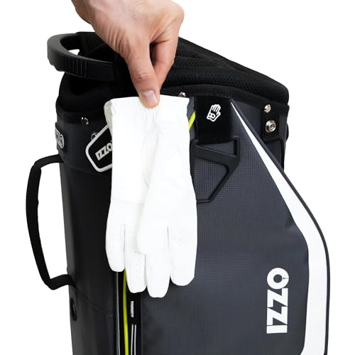 Izzo Ultra Lite Golf Cart Bag Gray/Lime - Lightweight, 14-Way Dividers, Waterproof Pockets