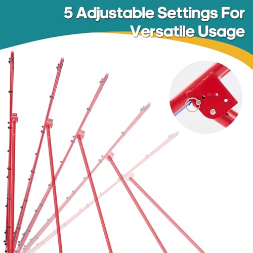 OLIXIS Volleyball Rebounder Net 7x4 FT - Red with Travel Bag, Adjustable Angles