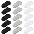 Toddler Socks 15 Pairs for Kids Boys Low Cut Ankle Socks 1-13 Years - Black, Grey, White, Variation of THIS listing