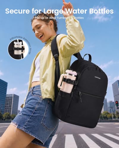 LOVEVOOK Large 17.3 Inch Unisex Casual Backpack Black - Durable College & Work Bag