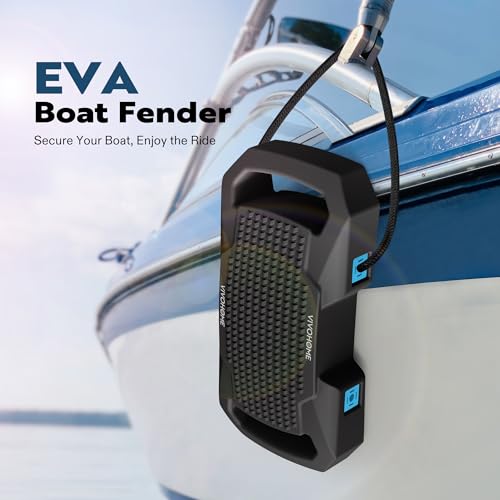 VIVOHOME 4 Pack Black EVA Boat Fenders for Docking - Boat Bumpers with Nylon Rope & Locks