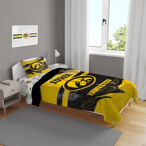 Iowa Hawkeyes NCAA Twin Bed in a Bag Set - Sports Team Comforter & Sheets