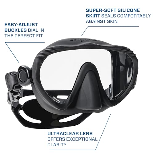 SCUBAPRO Ghost Dive Mask Frameless Low Volume Snorkeling Mask Black