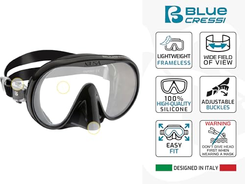 Large Black Travel Snorkel Set with Mask & Tonga Fins - Dry Valve, Quick-Release