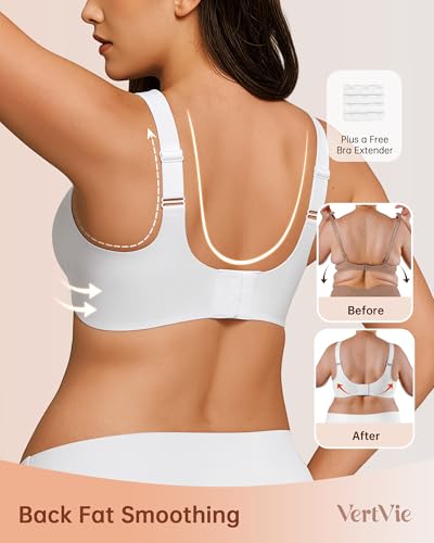 Vertvie Wireless Seamless Jelly Bra Supportive Smoothing - White Medium