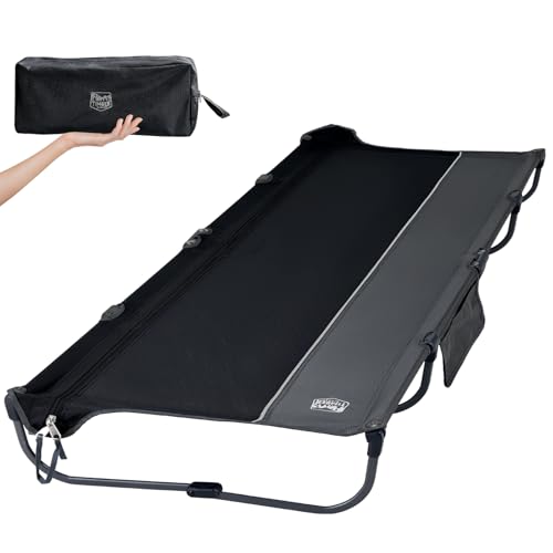 Camping Cot Foldable Aluminum Bed - 20-Second Setup, Black
