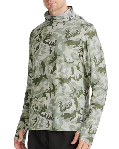 Men's Performance Fishing Hoodie Shirt with UPF 50+ Sun Protection and Thumbholes
