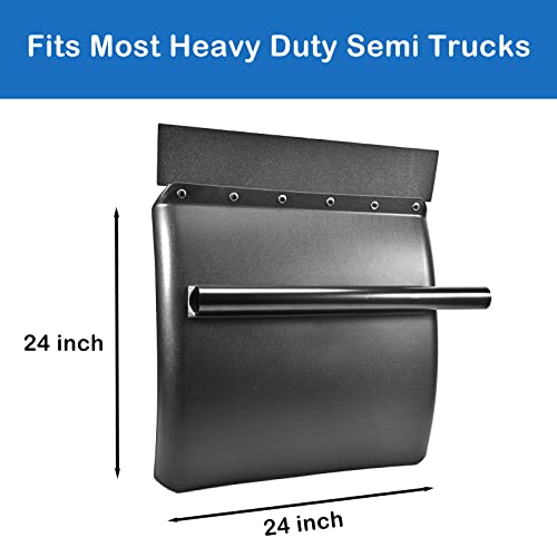 BHTOP Semi Truck Quarter Fenders Set 24x24 Black Poly with Mounting Kit - Left & Right