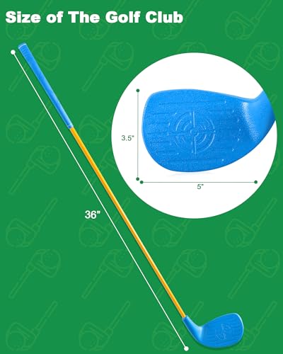 4 Pack Backyard Golf Clubs for Adults, Oversized 36" Carbon Shaft Set, Blue