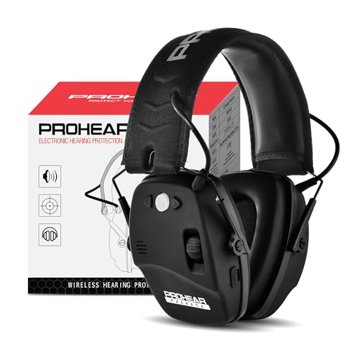 Bluetooth Rechargeable Ear Protection Earmuffs for Shooting - Black Slim Hearing Protector