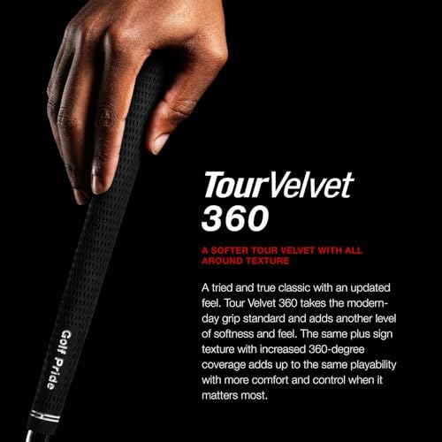 Golf Pride Tour Velvet 360 Golf Grip 13-Pack Black Standard Soft Non-Slip