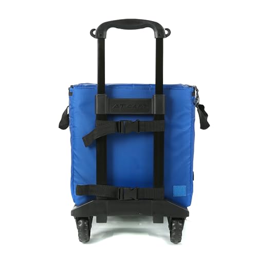 Columbia Crater Peak Wheeled Cooler 50 Can Rolling Cooler - Blue, Collapsible Cooler with Super Foam Insulation & All-Terrain Cart