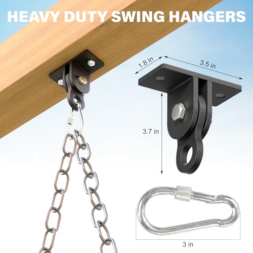 3-Pack A-Frame Swing Set Bracket Kit with 6 Hangers for Outdoor Playgrounds - Black Variation of THIS listing
