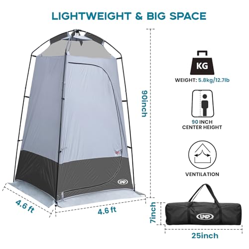 Outdoor Privacy Shower Tent with Removable Rainfly - Black, 1 Room
