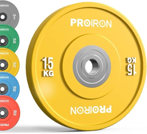 15KG Rubber Bumper Weight Plate for Olympic Barbell - Floor Protection & Shock Absorption