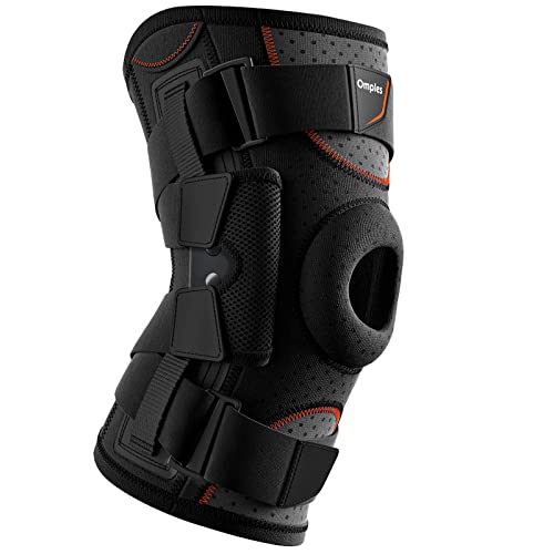 Hinged Knee Brace with Side Stabilizers - Black, Large - Supports & Pain Relief