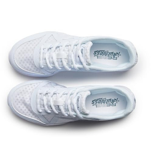 Rebel Athletic Ruthless Cheer Shoe - White 7.5 - Flexible & Supportive