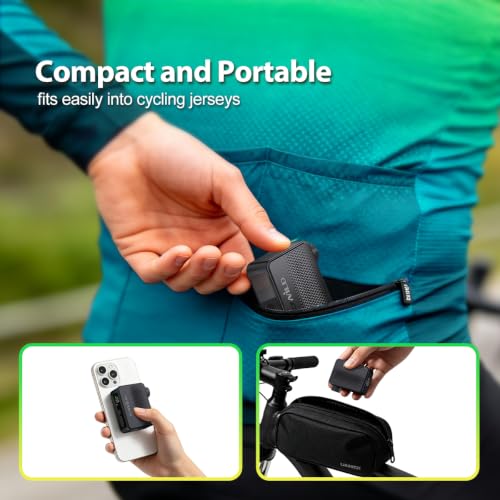 Black Portable Electric Bike Pump 130 PSI with Gauge & Auto-Off - Fast Charging