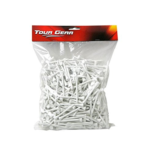 Hireko Tour Gear Wooden Golf Tees 3 1/4 Inch, 500 Pack - White