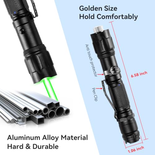 [4 Packs] Rechargeable Green Laser Pointer with Long Range & Starlight Patterns - High Power Tactical Light for Presentations & Outdoors - Variation 4