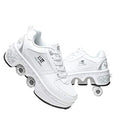 Pairobin 2-in-1 Roller Skates Shoes for Girls & Boys, White, Size 3.5