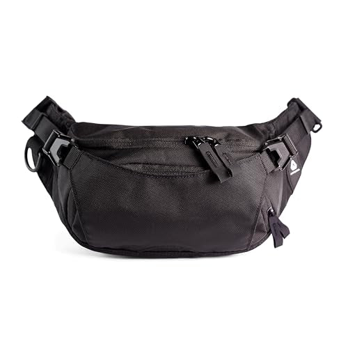 ARTERRA Falcon2L Ultralight Water-Resistant Fanny Pack Black - Compact Crossbody Waist Bag for Outdoor & Everyday Use