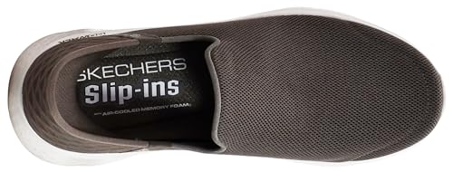 Skechers Men's Slip-On Go Walk Flex Sneakers - No Hands, Taupe/Natural, 10.5