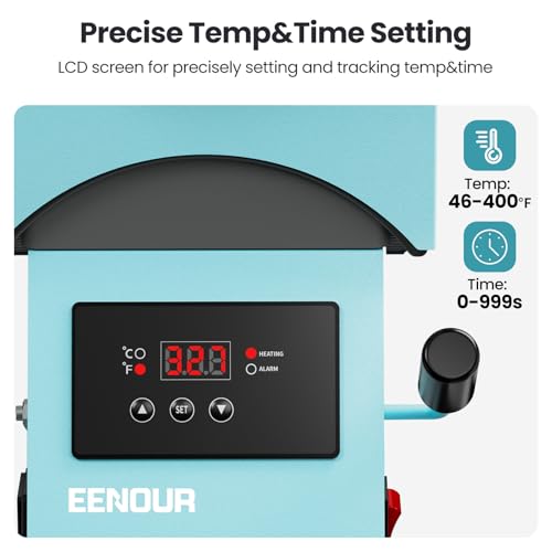 EENOUR Blue Hat Press Heat Machine for Caps with Precise Temp & Timer Control
