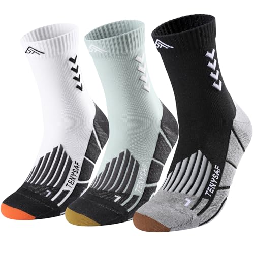 Crew Compression Running Socks - 9-13 mmHg Arch Support - White Gray Black, 3 Pairs - Variation of THIS listing