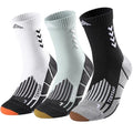 Crew Compression Running Socks - 9-13 mmHg Arch Support - White Gray Black, 3 Pairs - Variation of THIS listing