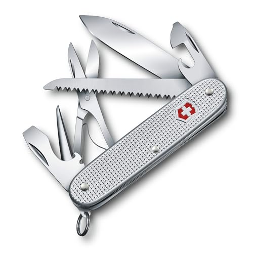 Victorinox Farmer X Alox Swiss Army Knife - 10 Function Pocket Tool, Silver