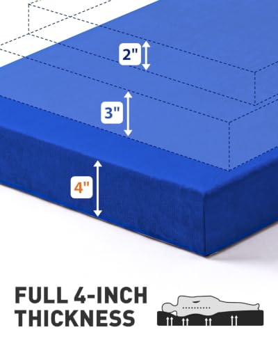 Lapis Blue Memory Foam Camping Mattress - Extra Thick 4 Inch Dual Layer Sleeping Pad