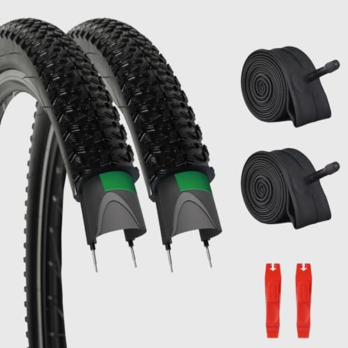 2-Pack 29x2.125 Mountain Bike Tires with Inner Tubes and Levers - Off-Road Puncture-Resistant