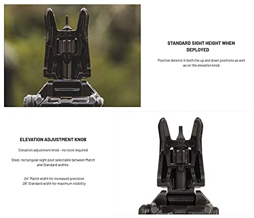 Magpul MBUS PRO Steel Backup Sights - Front Sight for Rifles, Matte Finish