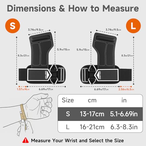 Weight Lifting Straps with D Rings for Cable Machine Workout - Black & White, L (6.3-8.3 Inch)
